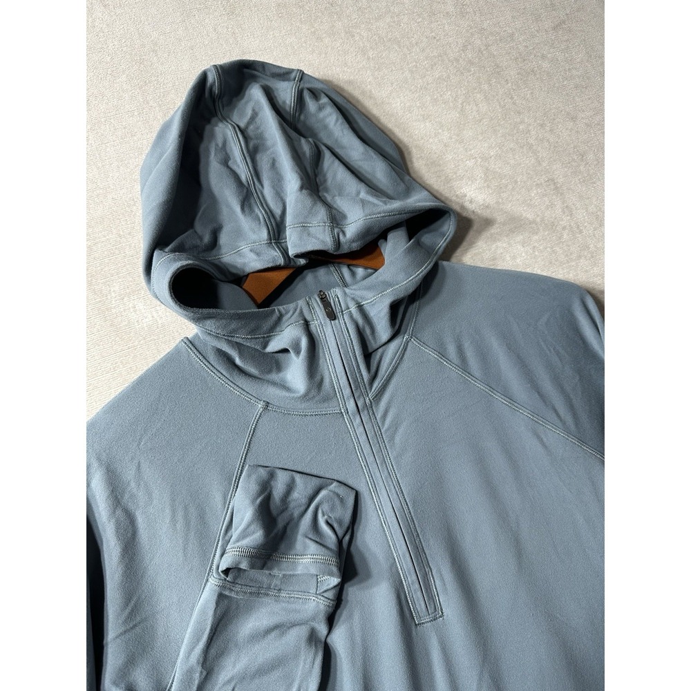 Lululemon Warm Stabilizer 1/2 Zip Hoodie Pullover Women's Size 8 Blue Stretch